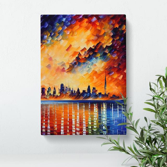 XC1022-1406X City Skyline At Sunset No.5 - Wrapped Canvas Graphic Art Marlow Home Co. Size: 50cm H x 35cm W x 3cm D on Productcaster.