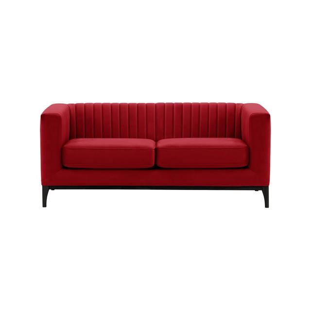 Sofa Bullen Canora Grey Farbe der Polsterung: Rot, Beinfarbe: Schwarz on Productcaster.