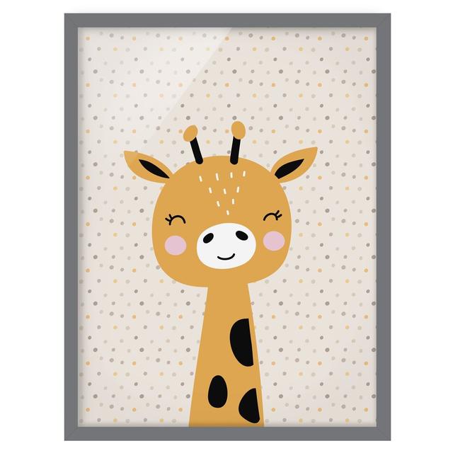 Eita Framed Art Zoomie Kids Size: 70cm H x 50cm W x 2cm D, Colour: Grey on Productcaster.