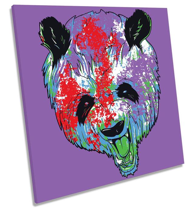 Panda Modern Face Picture CANVAS WALL ART Square Print Happy Larry Size: 60cm H x 60cm W on Productcaster.