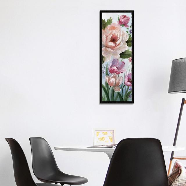 Romantic Botanical I - Print Fleur De Lis Living Size: 121.92cm H x 40.64cm W x 3.81cm D, Format: Black Framed on Productcaster.