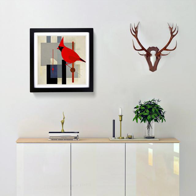 Cardinal Bird Suprematism No.6 - Single Picture Frame Art Prints on Wood The Seasonal Aisle Format: Black on Productcaster.