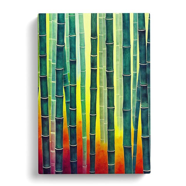 Watercolour Bamboo Forest - Wrapped Canvas Graphic Art Pergo Classics Size: 60cm H x 40cm W x 3cm D on Productcaster.