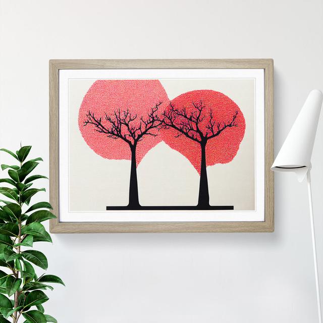 Bright Apple Trees Abstract - Single Picture Frame Print Marlow Home Co. Frame Colour: Oak Framed, Size: 25cm H x 34cm W x 2cm D on Productcaster.