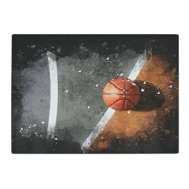 Basketball Court Paint Splash Chopping Board East Urban Home Size: 0.4cm H x 28.5cm W x 39cm L on Productcaster.