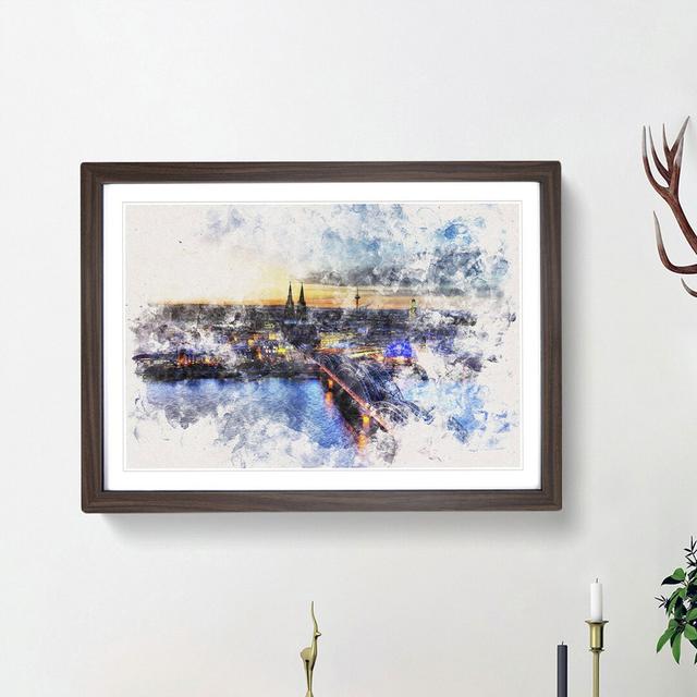 Hohenzollern Bridge in Cologne Germany - Picture Frame Painting Print East Urban Home Size: 36cm H x 48cm W x 2cm D, Frame Option: Walnut Framed on Productcaster.