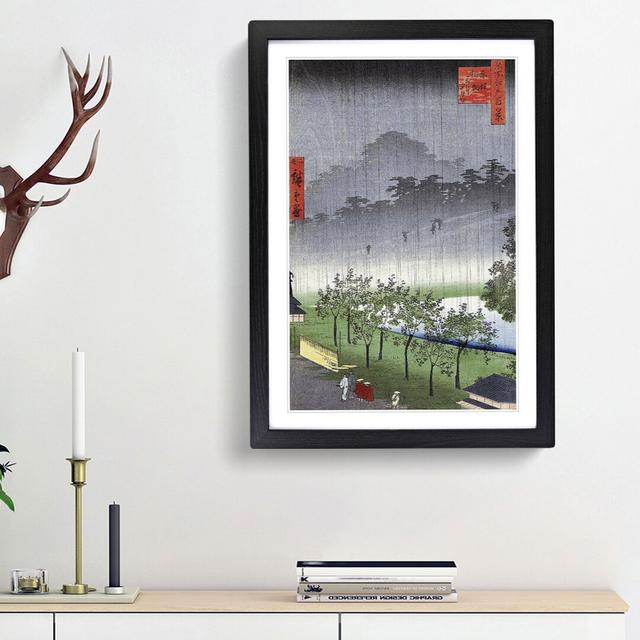 Evening Rain in Akasaka by Utagawa Hiroshige - Picture Frame Painting Print East Urban Home Frame Option: Black Framed, Size: 36cm H x 27cm W x 2cm D on Productcaster.