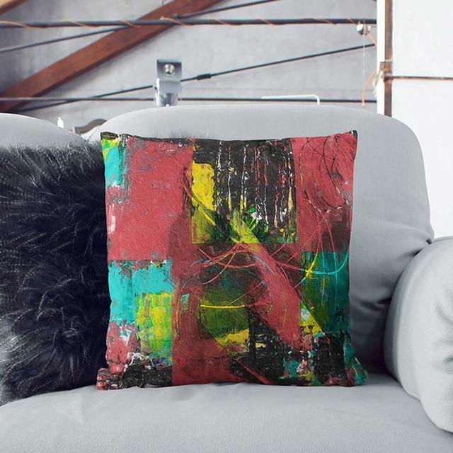 Abstract Art Painting Vol.117 by S.Johnson Cushion with Filling East Urban Home Size: 40 x 40 cm, Backing Colour: Black on Productcaster.