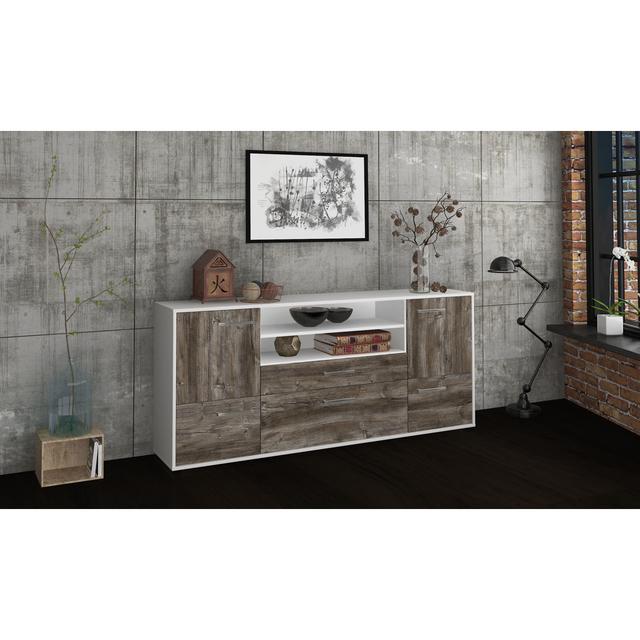 Lisann 180cm breites Sideboard mit 1 Schublade 17 Stories Farbe: Treibholz/Weiß on Productcaster.