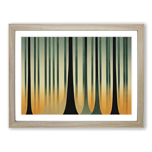 Art Deco Forest Vol.1 - Picture Frame Graphic Art Alpen Home Size: 25cm H x 34cm W x 2cm D, Frame Colour: Oak Framed on Productcaster.