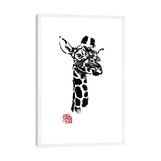 Giraffe - Print on Canvas Bloomsbury Market Format: White Framed, Size: 66.04cm H x 45.72cm W x 3.81cm D on Productcaster.