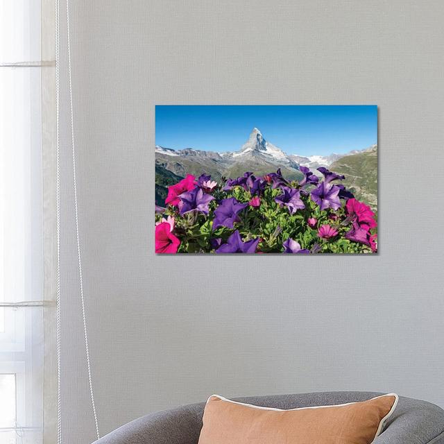 The Matterhorn In Spring by Jan Becke - Wrapped Canvas Print Union Rustic Size: 45.72cm H x 66.04cm W x 1.905cm D on Productcaster.