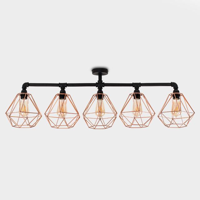 Hanley Flush Mount Borough Wharf Shade Colour: Copper, Bulb Included: Yes on Productcaster.