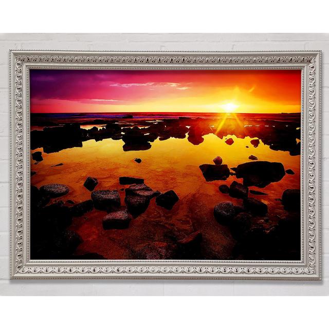 Sunbeams Over The Oceans Hide Away Framed Print Bright Star Size: 59.7cm H x 84.1cm W on Productcaster.