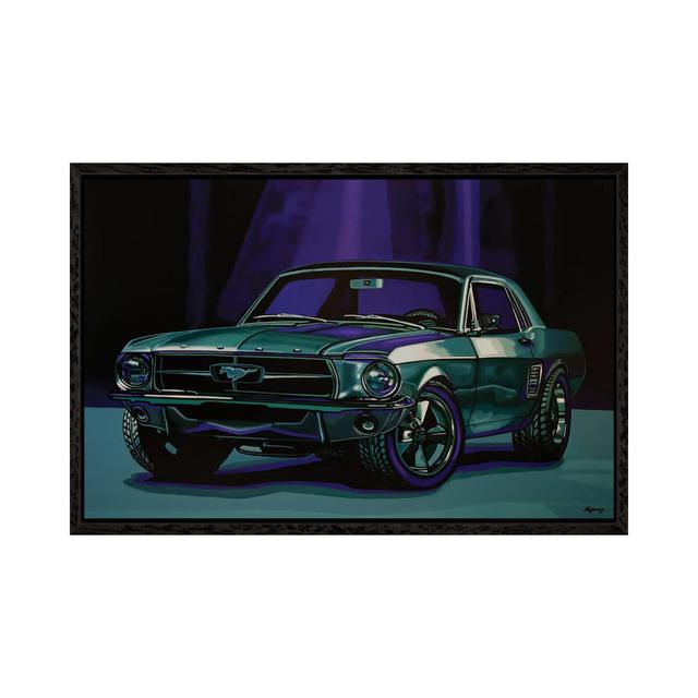 Ford Mustang 1967 by Paul Meijering - Painting on Canvas Ebern Designs Format: Black Floater Frame, Size: 66.04cm H x 101.6cm W x 3.81cm D on Productcaster.