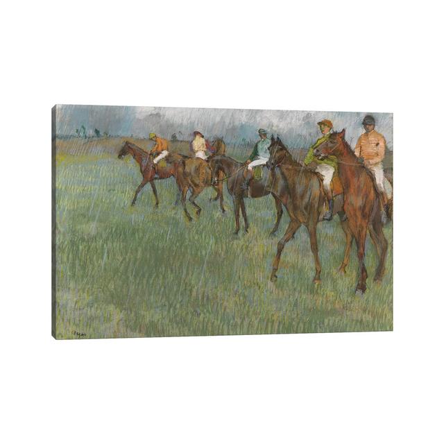 Jockeys In The Rain, C.1886 by Edgar Degas - Wrapped Canvas Painting ClassicLiving Size: 45.7cm H x 66cm W x 3.8cm D on Productcaster.