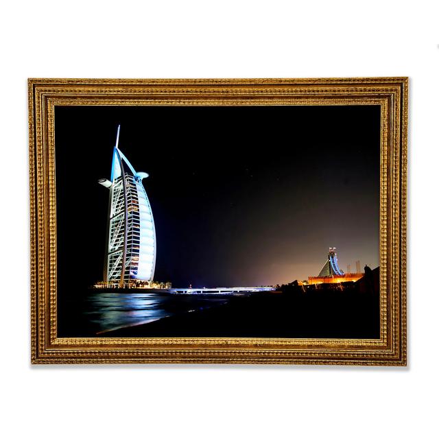 Dubai Ocean Nights - Print Ebern Designs Size: 59.1cm H x 84.1cm W x 3cm D on Productcaster.