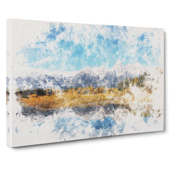 The Teton Mountain Range - Wrapped Canvas Graphic Art Print East Urban Home Size: 40cm H x 60cm W x 3cm D on Productcaster.