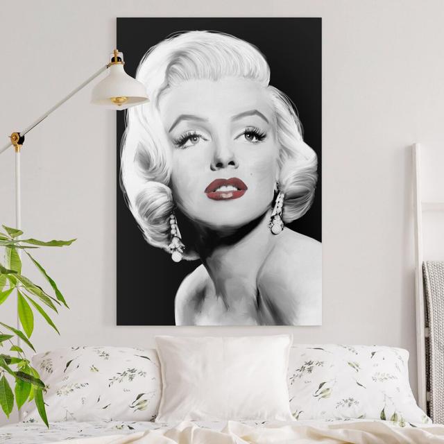 Marilyn with Earrings - Wrapped Canvas Painting Canora Grey Size: 90cm H x 60cm W on Productcaster.