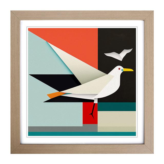 Seagull Suprematism House of Hampton Frame Colour: Oak on Productcaster.