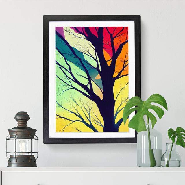 Tree Abstract In Colour Vol.8 - Print Marlow Home Co. Size: 34cm H x 25cm W x 2cm D, Frame Option: Walnut on Productcaster.