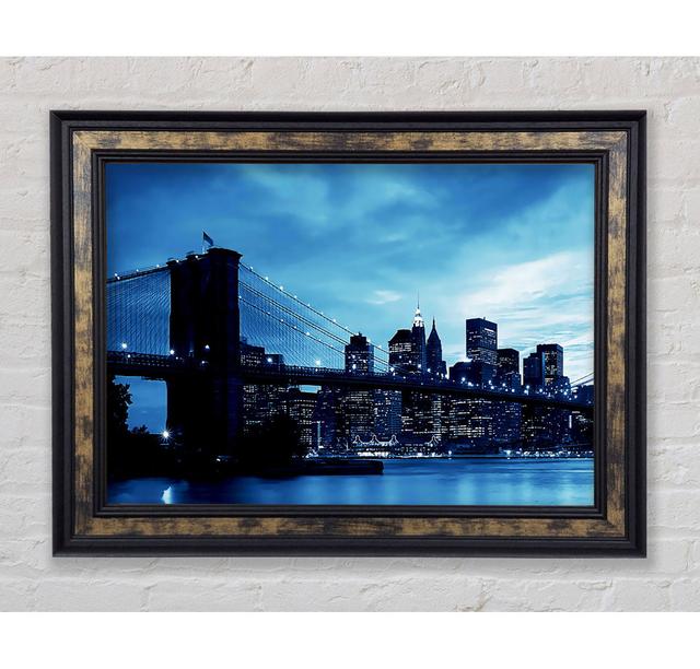 New York City Brooklyn Bridge Blue - Print Bright Star Size: 84.1cm H x 142.2cm W x 8cm D on Productcaster.