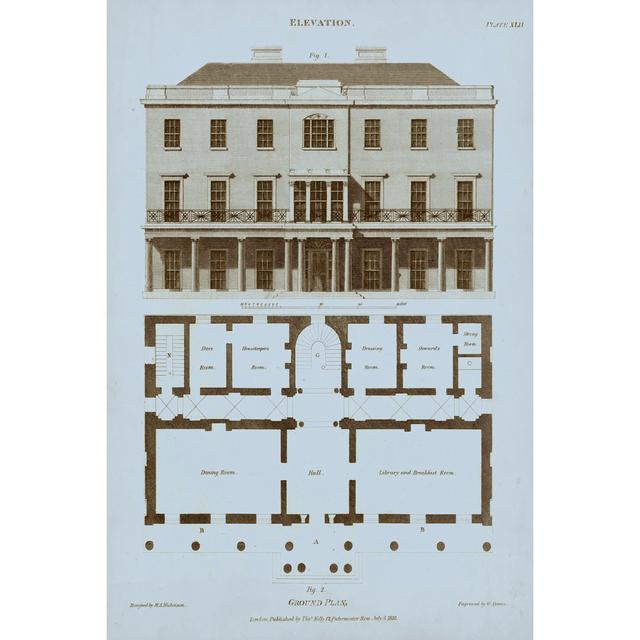 Chambray House & Plan II by Thomas Kelly - Wrapped Canvas Painting Rosalind Wheeler Size: 91cm H x 61cm W on Productcaster.