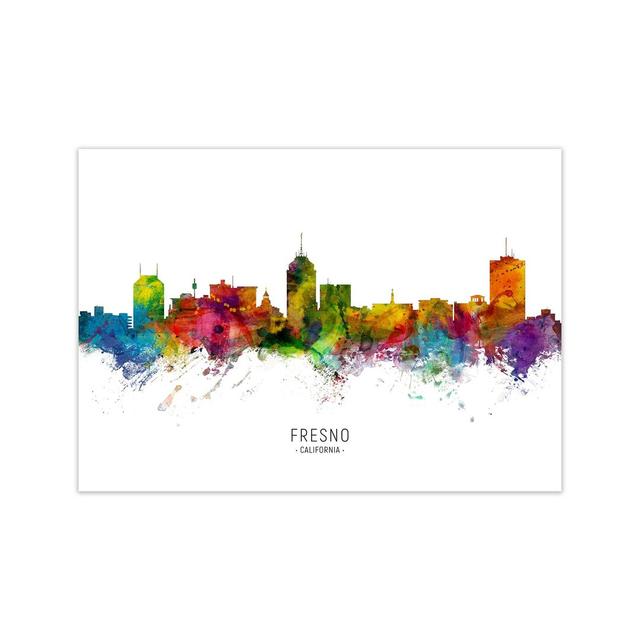 Fresno California Skyline by Michael Tompsett - Graphic Art Latitude Run Format: Unframed, Size: 21cm H x 30cm W x 1cm D on Productcaster.