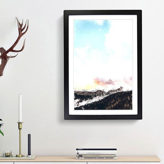 Mountains in Badia Italy in Abstract - Picture Frame Painting Print East Urban Home Size: 48cm H x 36cm W x 2cm D, Frame Option: Black Framed on Productcaster.