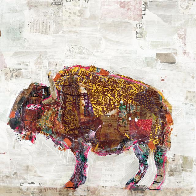 El Buffalo Warm Grey - Wrapped Canvas Painting Natur Pur Size: 51cm H x 51cm W x 3.8cm D on Productcaster.