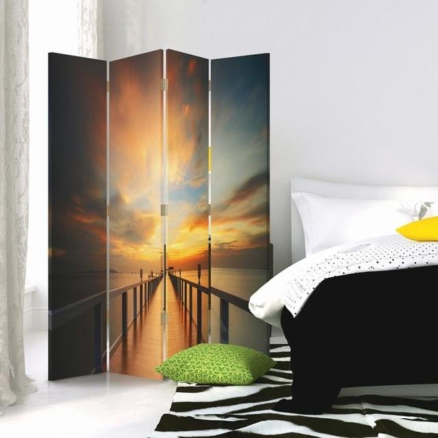 Adibah Room Divider 17 Stories Size: 170cm H x 145cm W, Number of Panels: 4 on Productcaster.