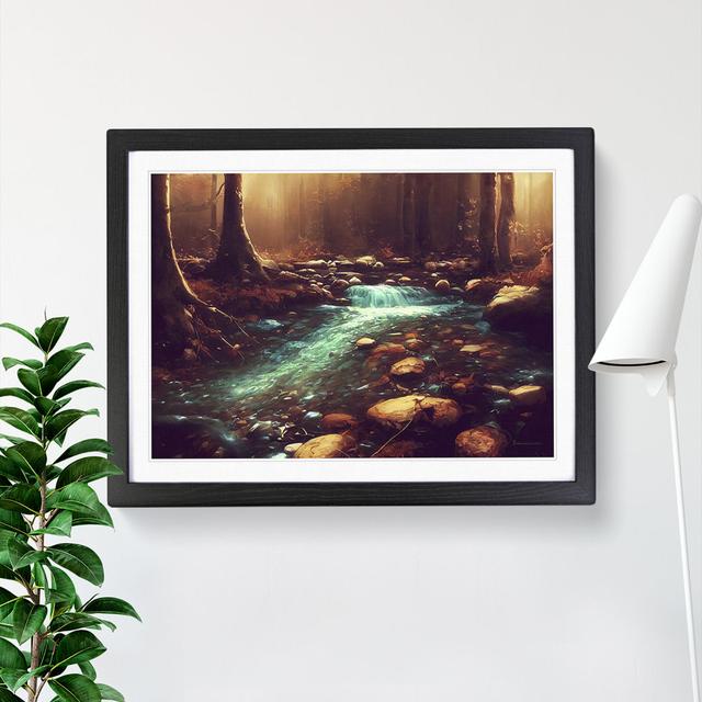 Awesome Forest Stream - Single Picture Frame Print Alpen Home Frame Colour: Black, Size: 34cm H x 46cm W x 2cm D on Productcaster.