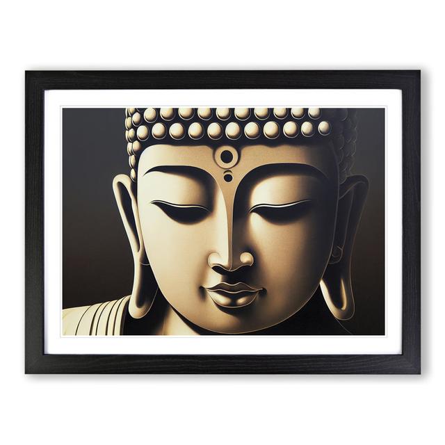 Peaceful Buddha - Single Picture Frame Graphic Art Latitude Vive Size: 34cm H x 46cm W x 2cm D, Frame Colour: Black Framed on Productcaster.