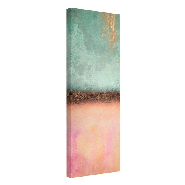 Pastel Summer with Gold by Elisabeth Fredriksson - Wrapped Canvas Art Prints Canora Grey Size: 120cm H x 40cm W on Productcaster.