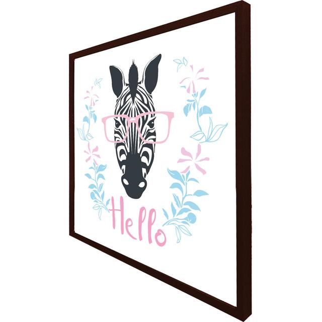 Biaggio Hello Zebra - Single Picture Frame Art Prints Maturi Format: Black Framed, Size: 41cm H x 41cm W x 4cm D on Productcaster.