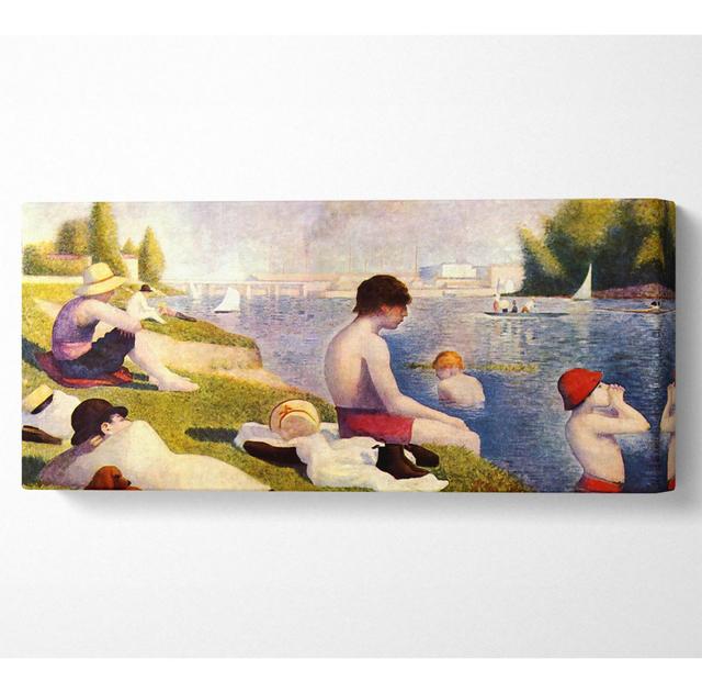 Seurat A Swimming Pool In Asnie`Re - Wrapped Canvas Art Prints Rosalind Wheeler Size: 50.8cm H x 121.9cm W x 10cm D on Productcaster.