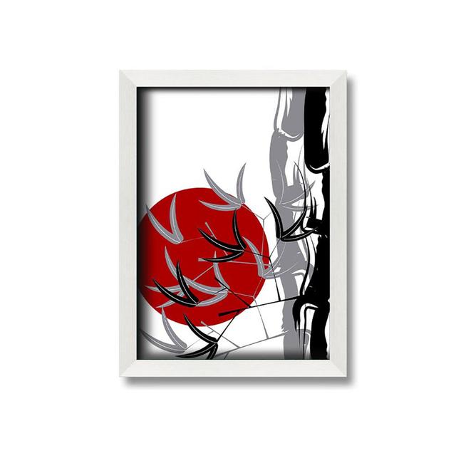 Bamboo Leaves in the Red Sun - Single Picture Frame Art Prints Ophelia & Co. Size: 59.7cm H x 42cm W on Productcaster.