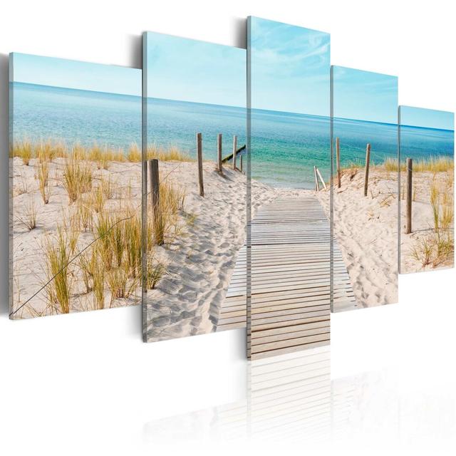 5-tlg. Leinwandbilder-Set Zum Meer Haus am Meer Größe: 100 cm x 50 cm on Productcaster.