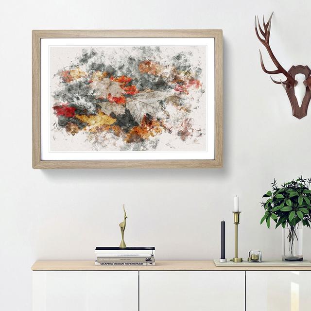 Leaves in Autumn - Picture Frame Painting Print East Urban Home Size: 24cm H x 33cm W x 2cm D, Frame Option: Oak Framed on Productcaster.