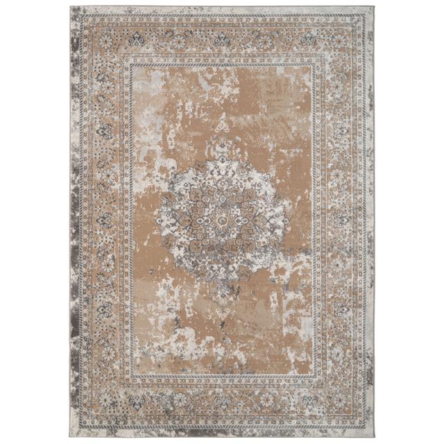 Beige Distressed Traditional Medallion Rug Kukoon Rug Size: Rectangle 190 x 280cm on Productcaster.