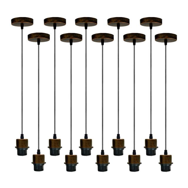 Bithlo 10 - Light Single Pendant (Set of 10) Borough Wharf Base Finish: Brushed Copper, Bulb Included: Yes on Productcaster.