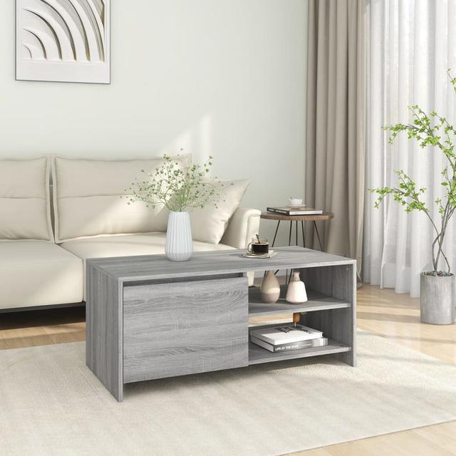 Ebern Designs Coffee Table Sonoma Oak 102X50x45 Cm Engineered Wood Ebern Designs Colour: Grey on Productcaster.