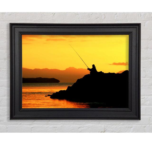 Fishing In The Golden Ocean - Print Highland Dunes Size: 84.1cm H x 142.2cm W x 8cm D, Format: Black Framed Paper on Productcaster.