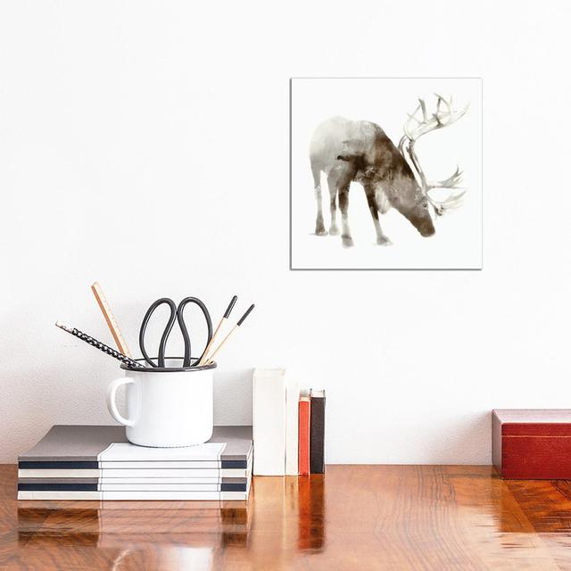 Caribou by Edward Selkirk - Wrapped Canvas Painting Alpen Home Size: 30.48cm H x 30.48cm W x 1.905cm D on Productcaster.