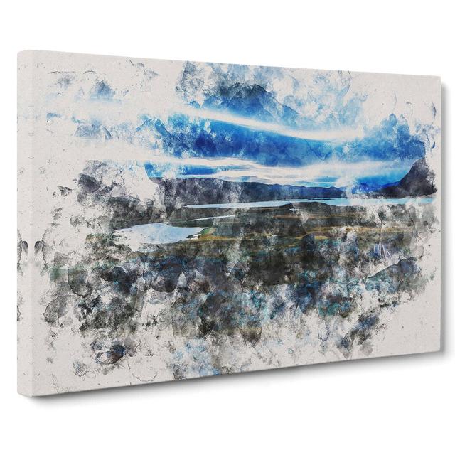 Terrain in Abisko Sweden Watercolour - Wrapped Canvas Graphic Art East Urban Home Size: 50cm H x 76cm W x 3cm D on Productcaster.