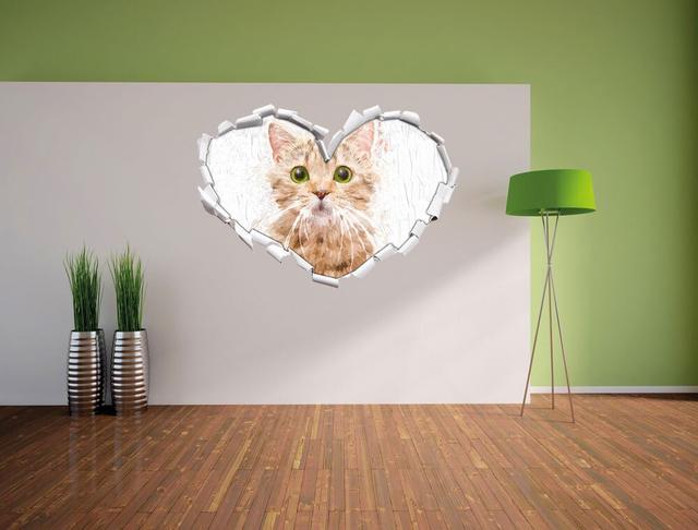 Wandtattoo Porträt Katze schottish Straight mit Pinsel-Effekt East Urban Home Größe: 64,5 cm H x 92 cm B x 0,02 cm T on Productcaster.