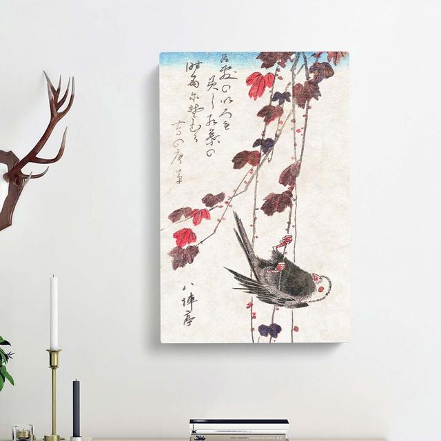 Tit on Autumn Ivy by Utagawa Hiroshige - Wrapped Canvas Painting Print East Urban Home Size: 50cm H x 35cm W x 3cm D on Productcaster.