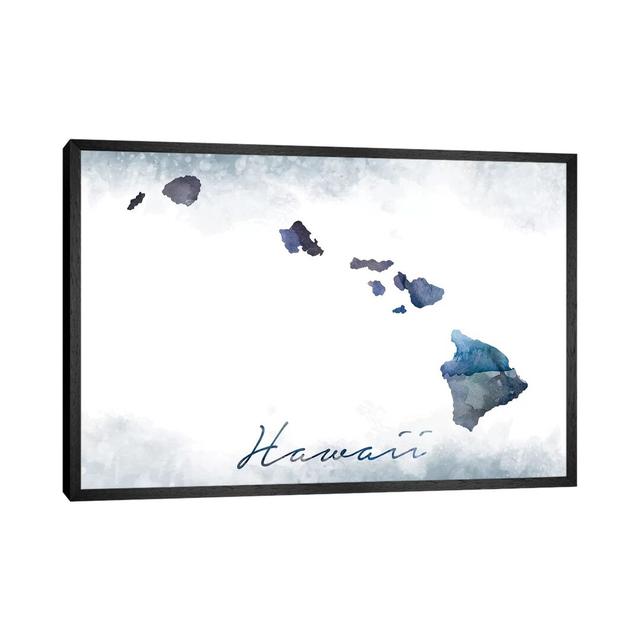 Hawaii State Bluish - Print on Canvas Ebern Designs Format: Black Framed, Size: 66.04cm H x 101.6cm W x 3.81cm D on Productcaster.