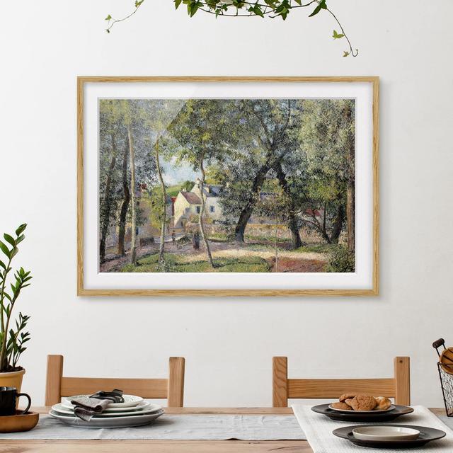 'Landscape at Osny near Watering' by Camille Pissarro Framed Art Print Poster East Urban Home Frame Options: Natural oak wood, Size: 40cm H x 55cm W on Productcaster.