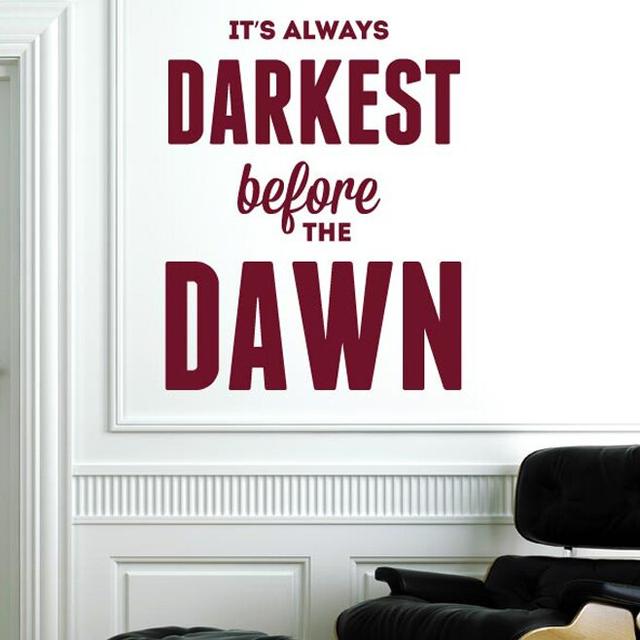 Always Darkest Before The Dawn Wall Sticker Maturi Colour: Violet, Size: Large on Productcaster.